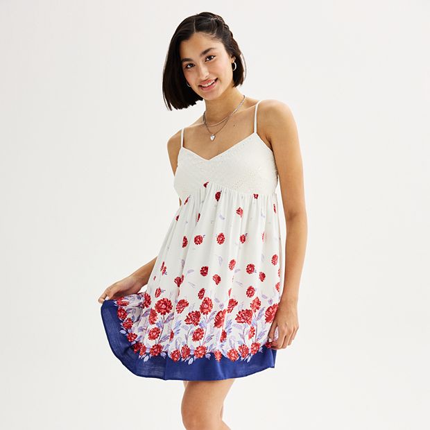 strapless open back dress Rica Skater Dress in Medium Polka Red and White