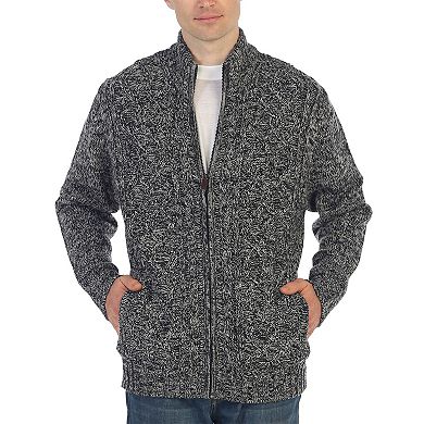 Gioberti Men's Heavy Weight Cardigan Twisted Knit Regular Fit Full-zipper Sweater