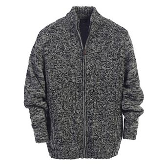 Gioberti Men's Heavy Weight Cardigan Twisted Knit Regular Fit Full-zipper Sweater