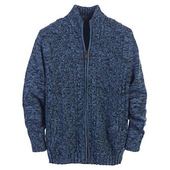 Gioberti Men's Heavy Weight Cardigan Twisted Knit Regular Fit Full-zipper Sweater