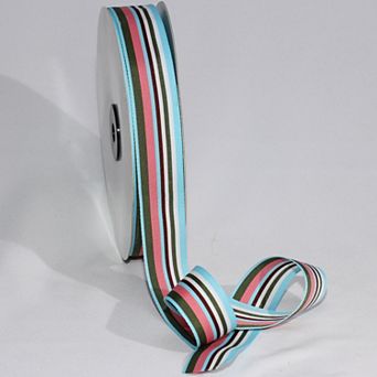 Striped Woven Grosgrain Craft Ribbon 1" X 55 Yards