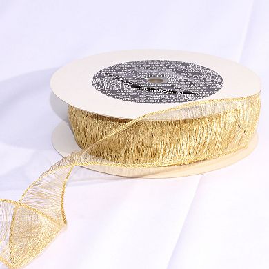 Shimmering Metallic Mesh Wired Craft Ribbon