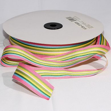 Striped Grosgrain Woven Craft Ribbon 1" X 55 Yards
