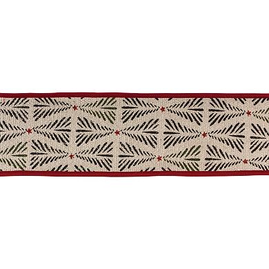 Winter Holiday Wired Cotton Gift Ribbon