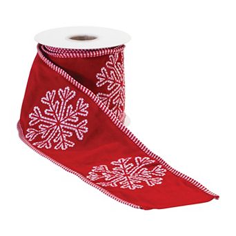 Winter Holiday Wired Cotton Gift Ribbon
