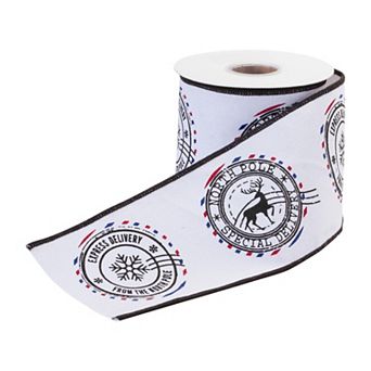 Winter Holiday Wired Cotton Gift Ribbon