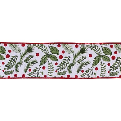 Wired Cotton Christmas Ribbon