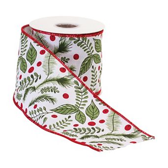 Wired Cotton Christmas Ribbon