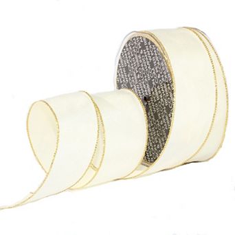 Gold Solid Wired Craft Ribbon 1.5" X 27 Yards