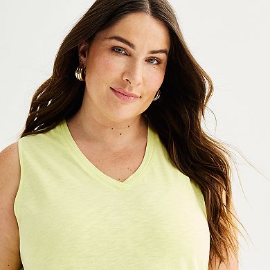 Plus Size Sonoma Goods For Life Elevated V-Neck Tank Top