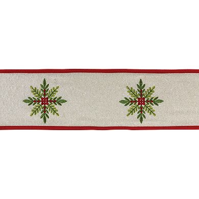 Chritmas Wired Wool Ribbon 4" X 5 Yds.