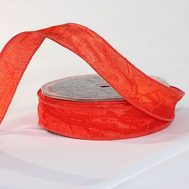 Crinkled Satin Wired Craft Ribbon