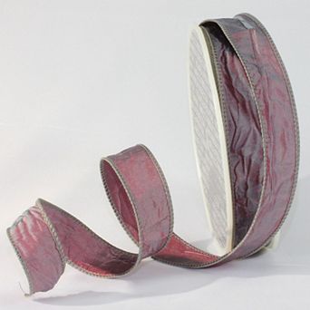 Purple Amethyst Crinkled Satin Wired Craft Ribbon 1" X 54 Yards