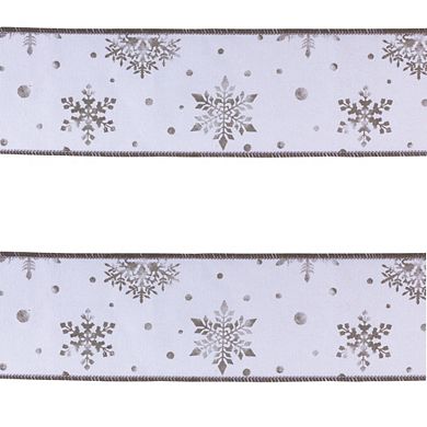 Wired Cotton Ribbon 4" X 10 Yds. (Set Of 2)