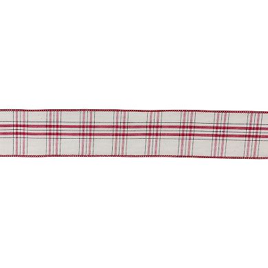 Plaid Wired Cotton Ribbon 2.5" X 10 Yds. (set Of 2)