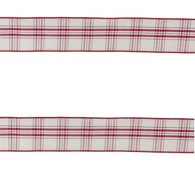 Plaid Wired Cotton Ribbon 2.5" X 10 Yds. (set Of 2)
