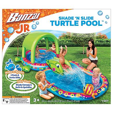 Banzai Shade & Slide Inflatable Turtle Pool