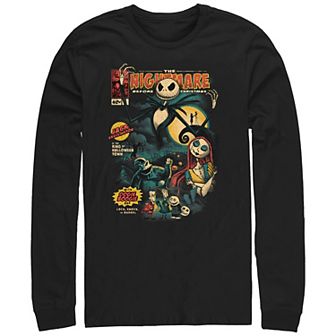 Men's The Nightmare Before Christmas Graphic Novel Cover Graphic Tee