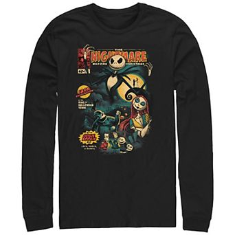 Men's The Nightmare Before Christmas Graphic Novel Cover Graphic Tee