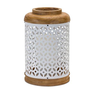 Melrose Set of 2 Geometric Punched Metal Lanterns