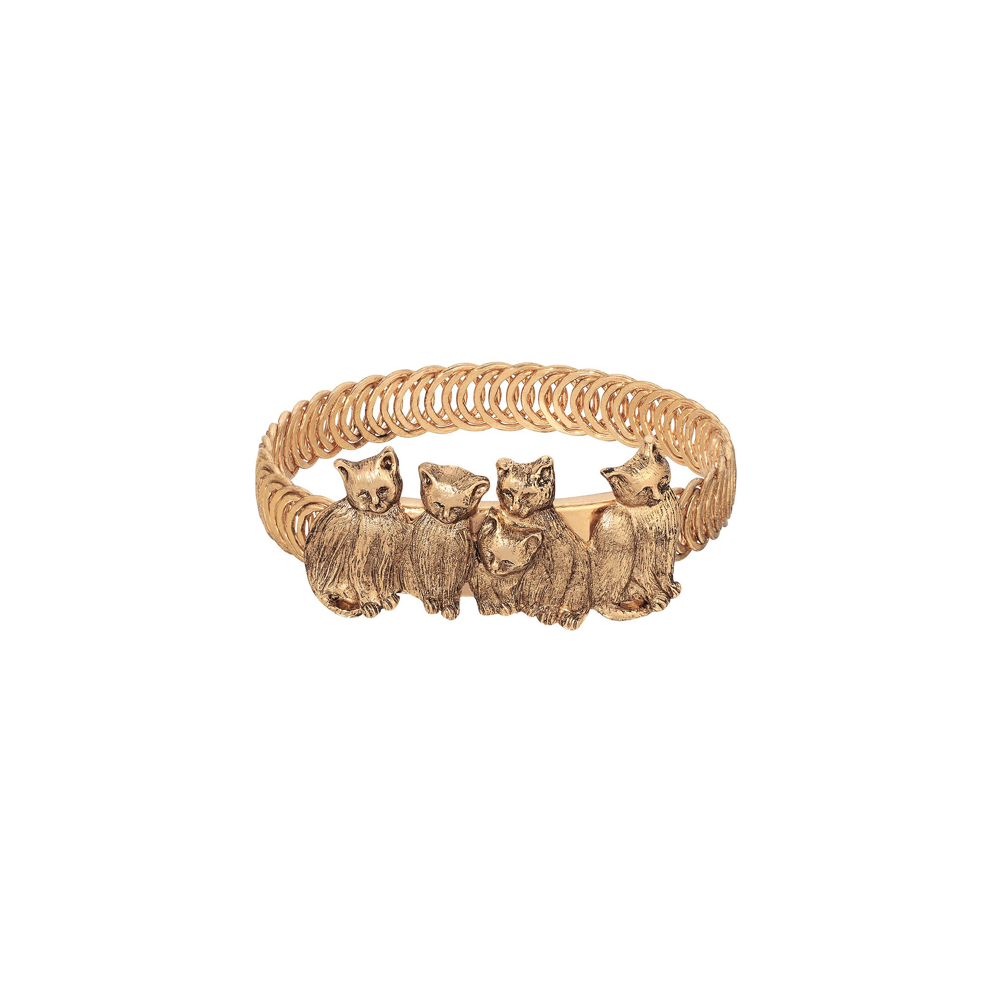 1928 Cat Wrap Bracelet, Womens, Gold