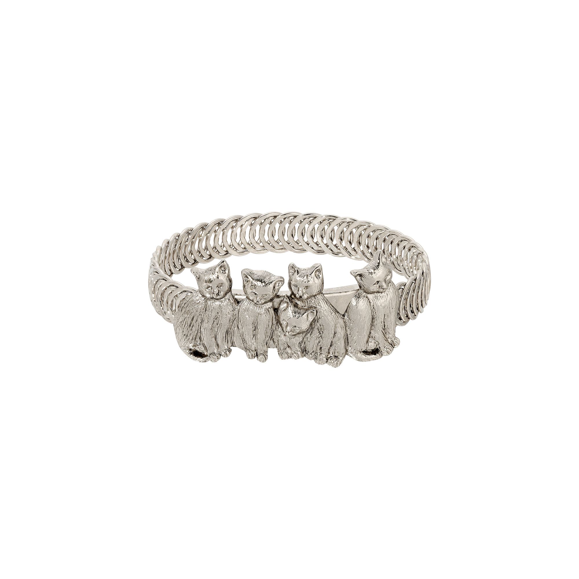 1928 Cat Wrap Bracelet, Womens, Silver