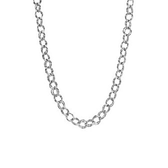 1928 Link Chain with Oval Faceted Crystal Pendant Necklace