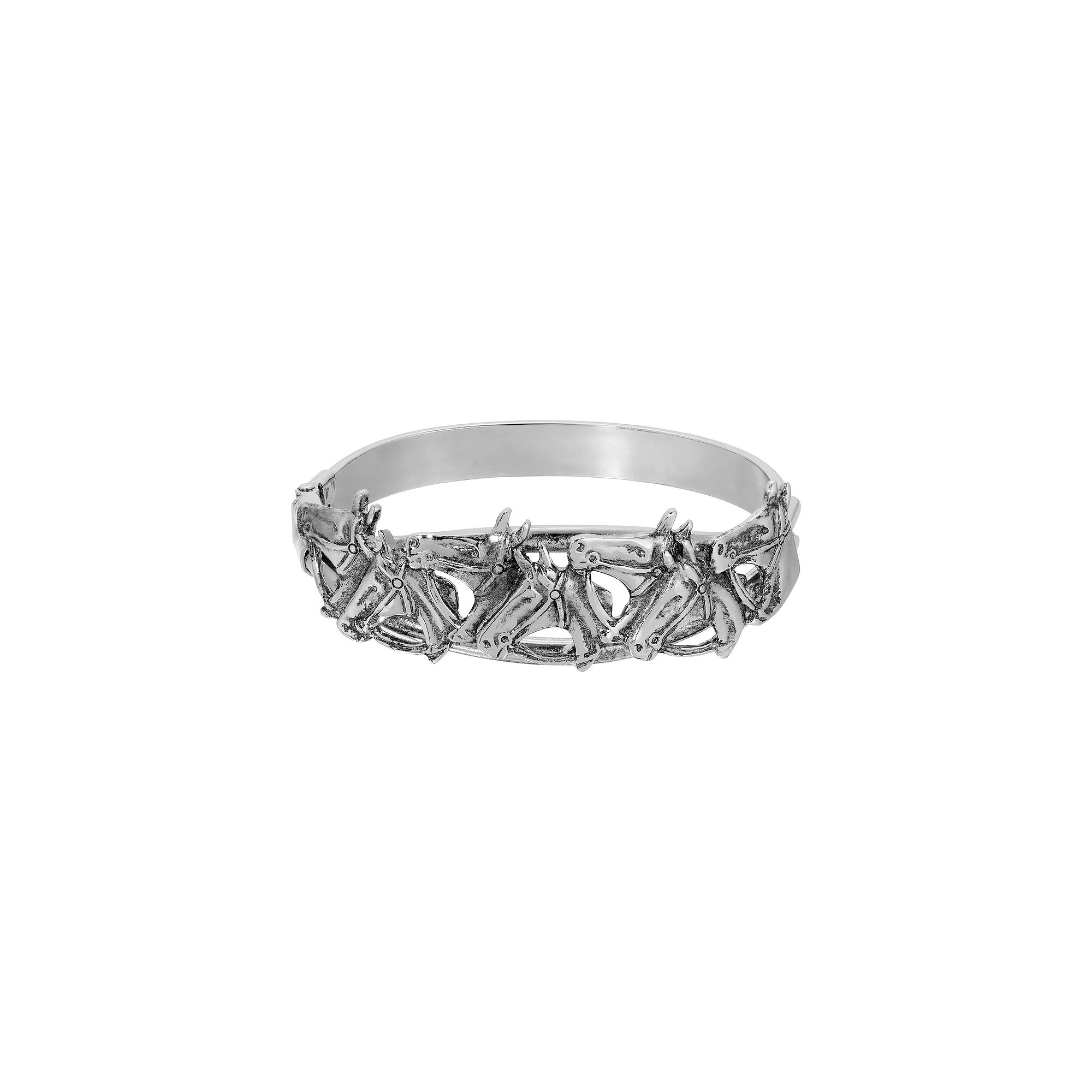 1928 Silver Tone Horse Bracelet, Womens