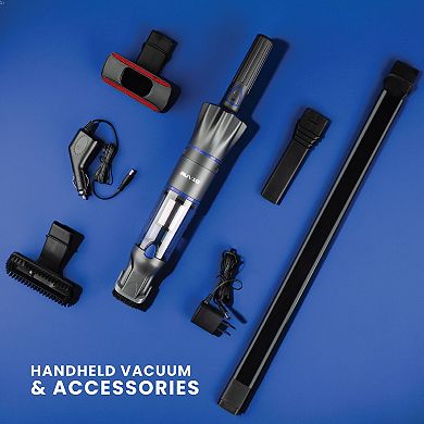 Ruvio 4-Piece Car Charger, Crevice Nozzle, Brush Nozzle, and Upholstery Nozzle Shop Vacuum Attachments Set