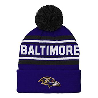 Preschool Purple Baltimore Ravens Jacquard Cuffed Knit Hat with Pom