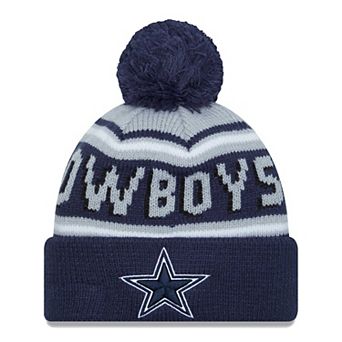 Men's New Era Navy Dallas Cowboys Main Cuffed Knit Hat with Pom