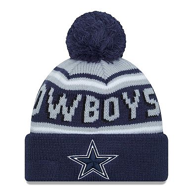Men's New Era Navy Dallas Cowboys Main Cuffed Knit Hat with Pom