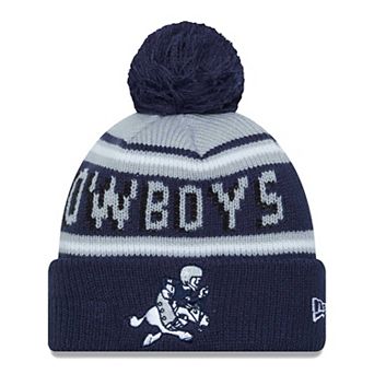 Youth New Era Gray/Navy Dallas Cowboys Gridiron Classics Main Cuffed Knit Hat with Pom