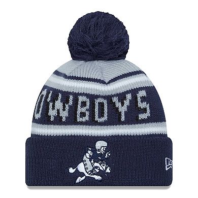 Youth New Era Gray/Navy Dallas Cowboys Gridiron Classics Main Cuffed Knit Hat with Pom