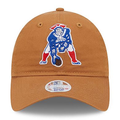 Women's New Era Brown New England Patriots Throwback Main Core Classic 2.0 9TWENTY Adjustable Hat
