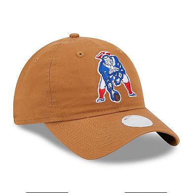 Women's New Era Brown New England Patriots Throwback Main Core Classic 2.0 9TWENTY Adjustable Hat