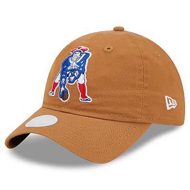 Women's New Era Brown New England Patriots Throwback Main Core Classic 2.0 9TWENTY Adjustable Hat