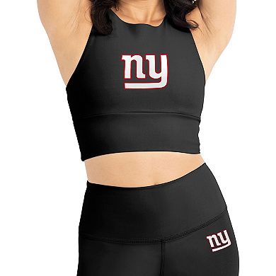 Women's Black New York Giants Leggings & Midi Bra Set