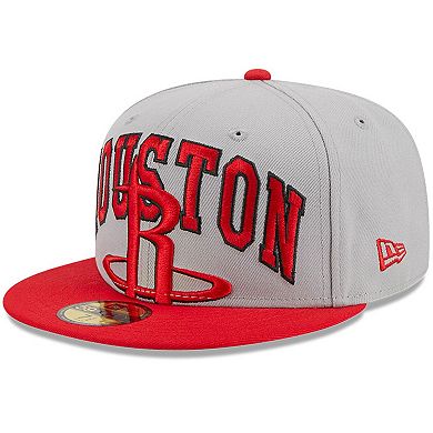 Men's New Era Gray/Red Houston Rockets Tip-Off Two-Tone 59FIFTY Fitted Hat