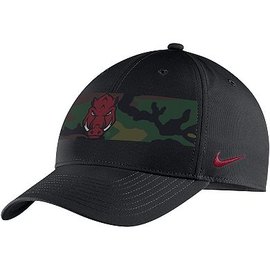 Men's Nike Black Arkansas Razorbacks Military Pack Camo Legacy91 Adjustable Hat