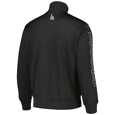 Men's PLEASURES Black Los Angeles Dodgers Pitcher Full-Zip Track Jacket