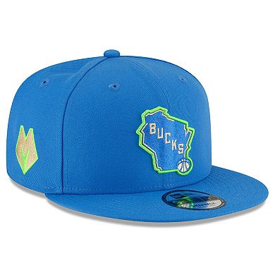 Men's New Era  Blue Milwaukee Bucks 2023/24 City Edition Alternate 9FIFTY Snapback Adjustable Hat