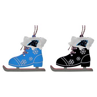 The Memory Company Carolina Panthers Two-Pack Ice Skate Ornament Set