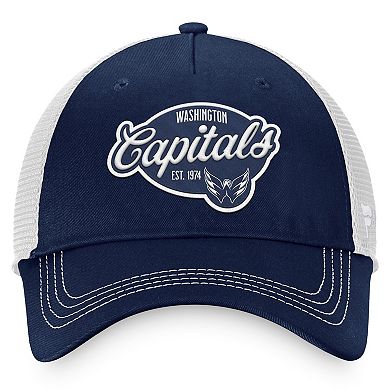 Women's Fanatics Branded Navy/White Washington Capitals Fundamental Trucker Adjustable Hat