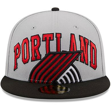 Men's New Era Gray/Black Portland Trail Blazers Tip-Off Two-Tone 59FIFTY Fitted Hat