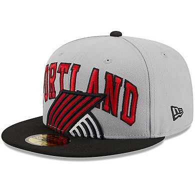 Men's New Era Gray/Black Portland Trail Blazers Tip-Off Two-Tone 59FIFTY Fitted Hat