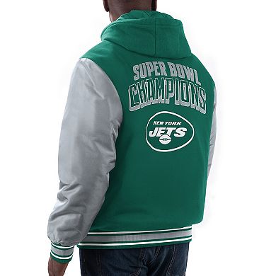 Men's G-III Sports by Carl Banks Green/Gray New York Jets Player Option Full-Zip Hoodie