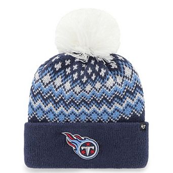 Women's '47 Navy Tennessee Titans Elsa Cuffed Knit Hat with Pom