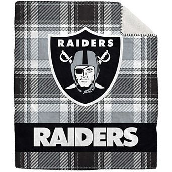 Pegasus Las Vegas Raiders 50" x 60" Plaid Flannel Sherpa Plush Blanket
