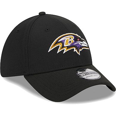 Men's New Era Black Baltimore Ravens Main 39THIRTY Flex Hat